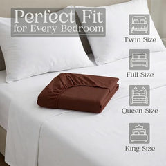 Utopia Bedding Waterproof Mattress Protector, Cotton Terry Fabric, King Size, Brown, Breathable & Elastic Fitted
