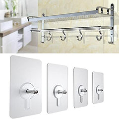 JIALTO Adhesive Hooks, Heavy Duty 5 kg Wall Hooks, Nail-Free Reusable Stainless Steel Sticky Hangers for Multipurpose Kitchen, Bathroom & Home (10 Pcs)