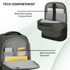 Safari Nex 26L Laptop Backpack Bag for Men and Women, Ideal for Office Use/School/College, 2 Compartment, Rain Cover, Antitheft Pocket, USB Port, Trolley Sleeve & Organizer, Olive