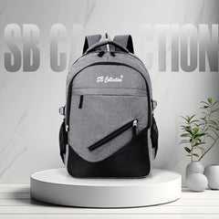 S.B. Collection Bags Unisex Usb Waterresistance Office/Business/College Daily Use Helping hand Backpack 32L Laptop Backpack (Grey Pro Plus)
