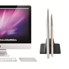 Techzere Adjustable Aluminium Vertical Laptop Stand, Black