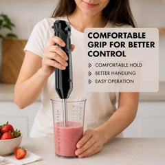 Sujata Blendstick Hand Blender | 600W Heavy Duty Motor | Variable Speed Control | Stainless Steel Shaft | 18000 RPM | Professional Immersion Blender | Easy Clean | Black
