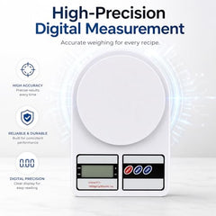 High-Precision Digital Measurement – Accurate and reliable kitchen weighing scale with advanced sensor technology for precise weight measurement of ingredients every time.