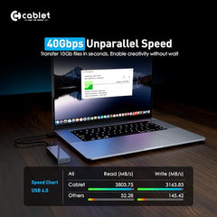 Cablet M.2 NVMe/NGFF SSD Enclosure USB 3.1 Gen2 10Gbps for 2242/2260/2280 M-Key/M+B Key PCIe SSD, Supports Dual Protocol NVMe and NGFF SSD, UASP Max 2TB, Aluminium Case