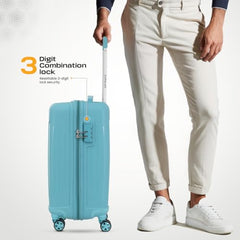 KAMILIANT by American Tourister Savvy | Trolley Bag Set of 3 (55+70+80 cms) for Travel| Hard Case Polypropylene (PP) Suitcase | 360° 8-Wheel Luggage Trolley | Combination Lock | Cress Green