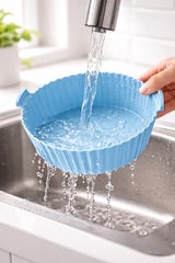 Air Fryer Silicone Liners Reusable – 6 Pack Food Grade Non-Stick Silicone Air Fryer Basket Bowl, Heat Resistant Baking Tray for Airfryer Oven Microwave, Easy Clean Safe Air Fryer