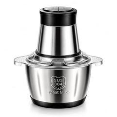 800W Electric Meat Grinder & Food Chopper with 304 Stainless Steel Bowl, 4-Blade Vegetable Processor, 2-Speed Control for Meat, Fish, Fruits, Onion, Garlic, Nuts & More for Home Kitchen, Easy Cleaning
