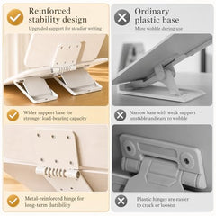 Sunchhaya Acrylic Book Stand for Reading – Clear Adjustable Book Holder with 360° Rotating Base, Foldable Reading Stand for Desk, Cookbook, Tablet & Laptop Stand, Height & Angle Adjustable (R22H)