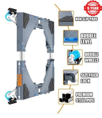 Aviksha Enterprise Premium Heavy Duty Adjustable Top Load Washing Machine/Refrigerator/Fridge/Dishwasher/Air Cooler Trolley/Stand with Wheels (Dark Grey)