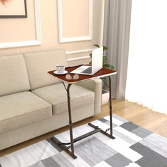 TABLE MAGIC- BADE Multipurpose Laptop Table Mat Finish - Adjustable, Foldable, Portable, Engineered Wood Top with Footrest, Top Size 60 * 45cm (X-Large, Midnight Black)