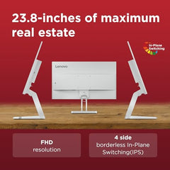 Lenovo L27-4C| 27 Inch (68.58 cm) Ultraslim Monitor, FHD 1920x1080, IPS, 144Hz, 99% sRGB, 1ms, 2x3W Speakers, Dual HDMI, Display Port, Audio Port, AMD FreeSync,Eyesafe, Bezel-Less, VESA Mount, Grey
