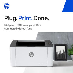 HP Laser 1008a Printer, Single Function, Print, Hi-Speed USB 2.0, Up to 21 ppm, 150-sheet Input Tray, 100-sheet Output Tray, 10,000-page Duty Cycle, 1-Year Warranty, Black and White, 714Z8A