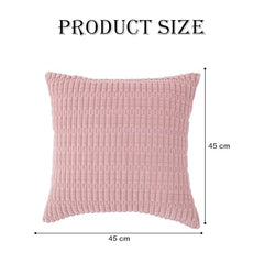 MOMISY Corduroy Cushion Throw Pillow Covers Pink 45 x 45cm, 18x18 inch (2, Pink)