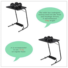 TABLE MAGIC- BADE Multipurpose Laptop Table Mat Finish - Adjustable, Foldable, Portable, Engineered Wood Top with Footrest, Top Size 60 * 45cm (X-Large, Midnight Black)