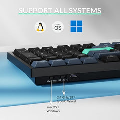 Keychron B35 Wireless Keyboard, 2.4 GHz/Bluetooth 96% Layout Keyboard with Numeric Keypad Silent Typing Launcher Support Ergonomic Angle Compatible for Mac Windows Linux