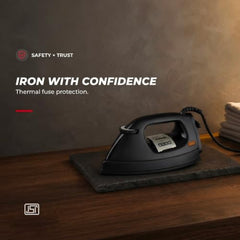 USHA EI 3710 Primora 2 KG Heavy Weight Dry Iron| 1100W| Non-stick Dual Coated Sole Plate For Easy Gliding & Long Life| 1.8 m Long Cord| Dual Layer Safety | 2 Years Warranty