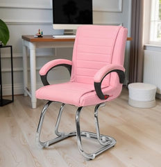 RATISON Special Director Principal Manager Office Visitor with arm Rest with Double Pipe Frame and Cushioned seat Back (2, Black, Double Pipe Frame)