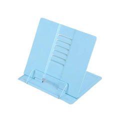 SYGA Reading Bookshelf Metal Mini Book Stand,Book Holder, Hands Free, Adjustable Cookbook,Documents Holder, Portable Bookstand for Music Books, Textbook, Recipe,Tablet, Ipad(Blue)