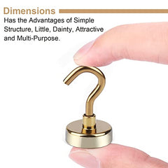 RULOKSHA Heavy Duty Magnetic Hooks, Holds Up to 13.6 kg (30 lbs), Strong Neodymium Rare Earth Magnets with Nickel Coating for Kitchen, Refrigerator, Office, Garage & Home (Silver, 3)