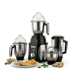 Indicon Rover 1350W Copper Motor Mixer Grinder with 4 Jars (3 Stainless Steel + 1 Juicer Jar), 3-Speed Control, Heavy Duty Grinding & Blending for Kitchen, Unbreakable ABS Body, Red