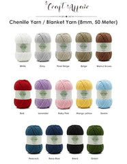Craft Affair | Bulky Yarn/Blanket Yarn (8mm, 50 Meter, 100 Gram) | Chenille Yarn | for Craft Project: Blood Red