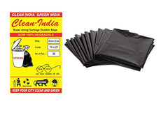 Clean India - Plastic Garbage Bags|6 Packs Of 30 Pcs | 19X21 Medium Disposable Garbage Trash Waste Dustbin Bags Of 54Cm X 48Cm (Ci19210008) - 180 Count