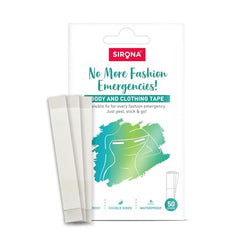 Sirona Body & Clothing Tape | Double-Sided Fashion Tape for Women - 50 Pieces | Transparent Tape for Deep Neck, Strapless, Off-Shoulder | Medical-Grade Adhesive | Sweat-Proof | Works on All Fabrics