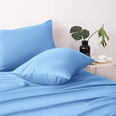 safhome Soft Pillow Covers 20 x 32 Inches - 100% Egyptian Cotton 400 Thread Count Set of 2 Pillow Cover Set Envelope Closure Hotel Quality Pillowcase - Aqua Blue