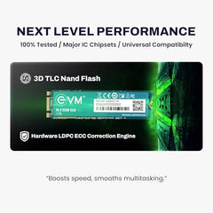EVM 1TB M.2 SATA SSD 2280 | Internal SSD | Up to 550MB/s Read 370MB/s Write | Laptop Desktop Upgrade Storage | 5 Year Warranty (EVMM2/1TB)