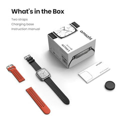 Amazfit Active 2 Premium Smartchoice 44mm Smart Watch, Sapphire Glass Display, Free Silicon Strap, Built in GPS, 10day Battery, 5ATM, iOS & Android, 2000 Nits, 160+ Sports Mode, Black Leather