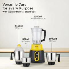 Prestige Delight Pro Mixer Grinder 750 W, 6 Jars, (1500 ml, 1000 ml, 1500 ml, 450 ml) (Purple)