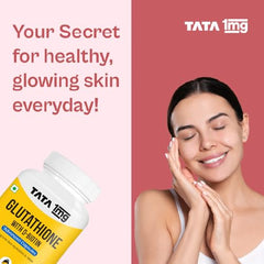 TATA 1MG Glutathione Advanced Capsule with Vitamin C E Biotin Grape Seed Extract For Skin Glow Hydration Radiance Pack of 30 Tablets
