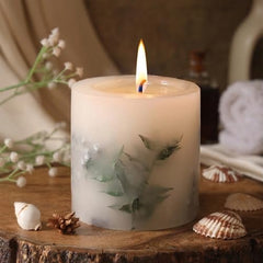 Goyoham | Berry Blush Botanical Candle, 70 Hour Burn Time | Large - 4 x 4 Inch, 750g, Unscented | Handcrafted with Natural Botanicals, Lead-Free Wick |