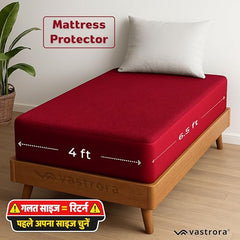 Vastrora 100% Waterproof Mattress Protector Queen Size 5x6 Ft | 60x72 in | Pee & Urine Proof Mattress Cover | Elastic All-Around | Terry Cotton Fitted Bed Cover | Noiseless, Breathable Bed Protector