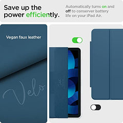 Spigen Flip case for iPad Air 11 inch M4 (2026), iPad Air 11 inch M3/M2 (2025-2024), 10.9 inch 5th/4th Gen (2022/2020), Trifold, Pencil Holder, Full Cover(Liquid Air Folio) - Black