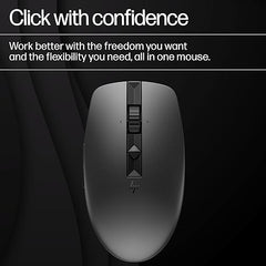HP 710 Rechargeable Silent Mouse/6 programmable buttons/90-day Rechargeable Battery Life Track-On Glass Sensor(Silver)