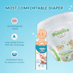Amazon Brand - Supples Premium Baby Diaper Pants | 84 Baby Diapers | XXL | 15-25 Kg | 42 x 3 Packs | 12 Hrs Absorption | Cushiony Cotton Soft Fabric | Phthalates-Free | Triple Leak Guard