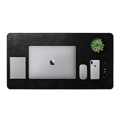 DailyObjects Large Premium Vegan Leather Desk Mat|Anti-Skid|Anti-Slip|85*45cm|Reversible Desk spread Turf Desk/Laptop Mat for Work from Home/Office/Gaming- Extended mouse pad and keyboard desk pad-Tan