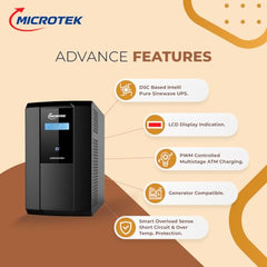 Microtek Jumbo UPS JM SW 5500+/48V Pure Sine Wave Inverter, 5.2KVA/4160W, DSC Technology, Home/Office/Shop Use, Compatible with Lithium-Ion, Tubular, Flat Plate & SMF Batteries, 3-Year Warranty