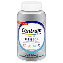 Centrum Silver Men 50+ Multivitamin 200 Tablets | Support heart,Brain,eye,muscle
