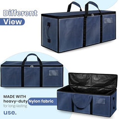 Storite 81 L Jumbo Super-Size Nylon Heavy Duty Underbed Storage Bag | Moisture Proof Multi-Purpose for Toys/Blankets/Clothes/Moving Bags With Strong Handles Rectangular (87x26x36 CM) - Teal