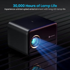 Portronics Beem 450 Smart LED Projector with 1080p Full HD Resolution, Built-in Streaming Apps (Netflix, Prime Video, Hotstar), 4000 Lumens, Screen Mirroring, 3 Watt Speaker, Bluetooth, Wi-Fi (White)
