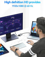 USB 3.0 to HDMI Adapter for Monitor 1080P@60Hz Display with 5Gbps High Speed Transmission, Support Extend & Mirror Mode, Compatible with Window Mac Laptop Desktop Projector TV