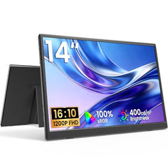 VILVA Portable-Monitor-for-Laptop - 15.6'' 1080P FHD IPS Display USB-C HDMI Portable Monitor for Laptop with Cover and Speakers External Monitor for Laptop/PC/Mac/Phone/Xbox Switch/PS4/