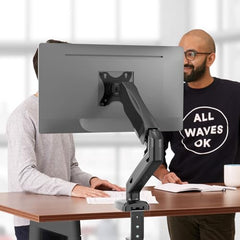 WALI Single Monitor Arm for 13-34 inch Screens (GSMP001N), Black