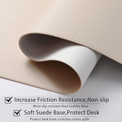 AROPANA Anti-Slip Extended Mouse Pad 90x45cm | PU Vegan Leather Desk Mat | Large Computer Desk Protector Pad with Suede Base for Keyboard, Laptop, Office & Home (Grey)