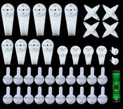 SYGA Set of 39 Plastic Hooks Wall Picture-Hanging Hooks-White(Pack of 1)