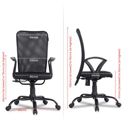 Green Soul Seoul X Office Chair, Mid Back Fabric Ergonomic Home Office Desk Chair with Comfortable & Spacious Seat, Rocking-tilt Mechanism & Heavy Duty Metal Base (Black)