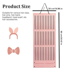 HASTHIP Hair Clip Organizer, 3-Layer Wall Hanging, Large Capacity, Pink
