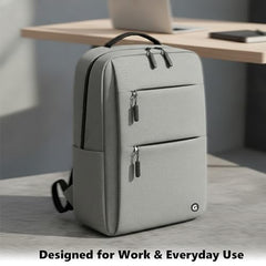 GadgetBite Graphite 20L Laptop Backpack with 15.6" Laptop Compartment, USB Charging Port, Organiser Pockets and Bottle Holder. Ideal for Office, College and Travel - Charcoal Grey
